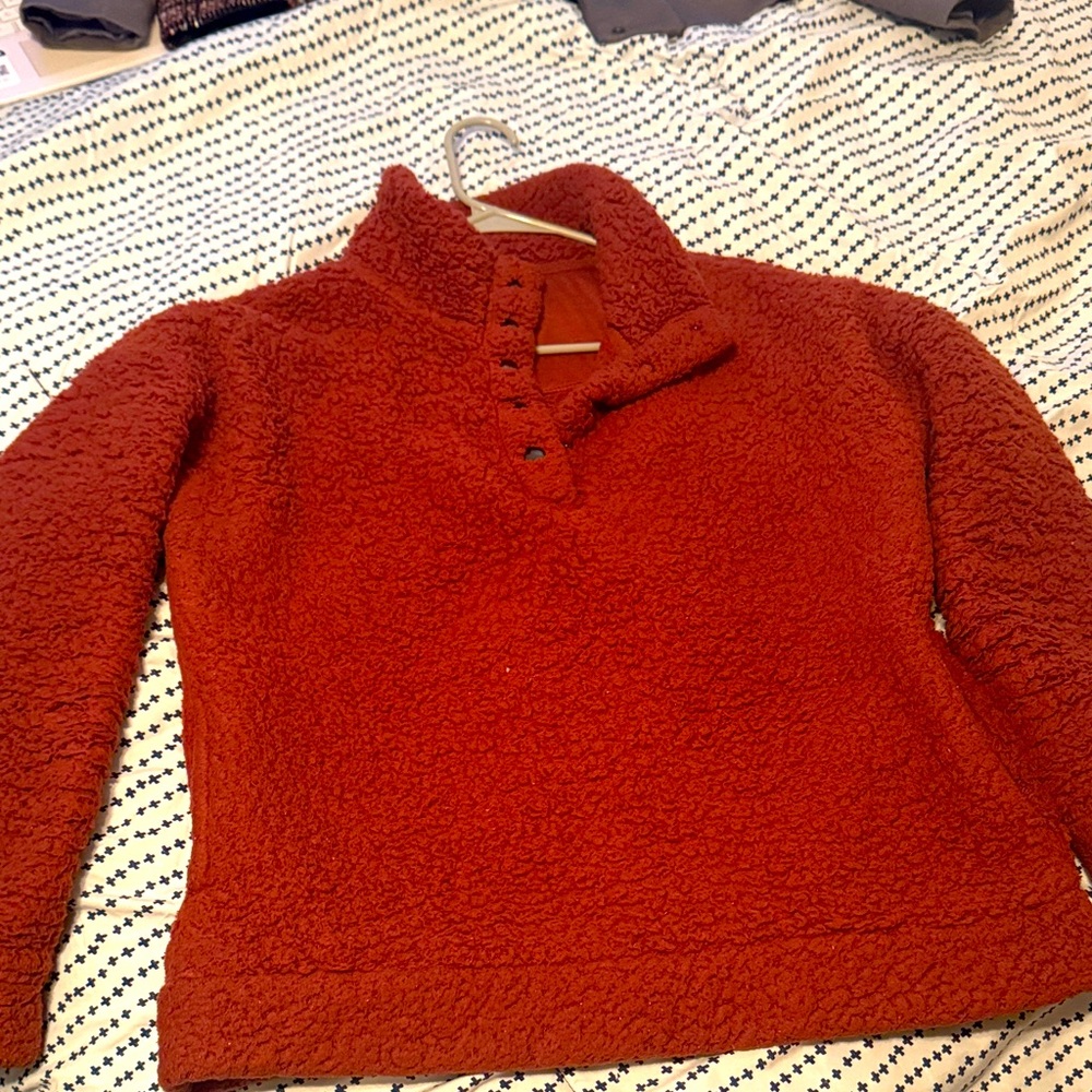 Cozy Red Fleece Pullover